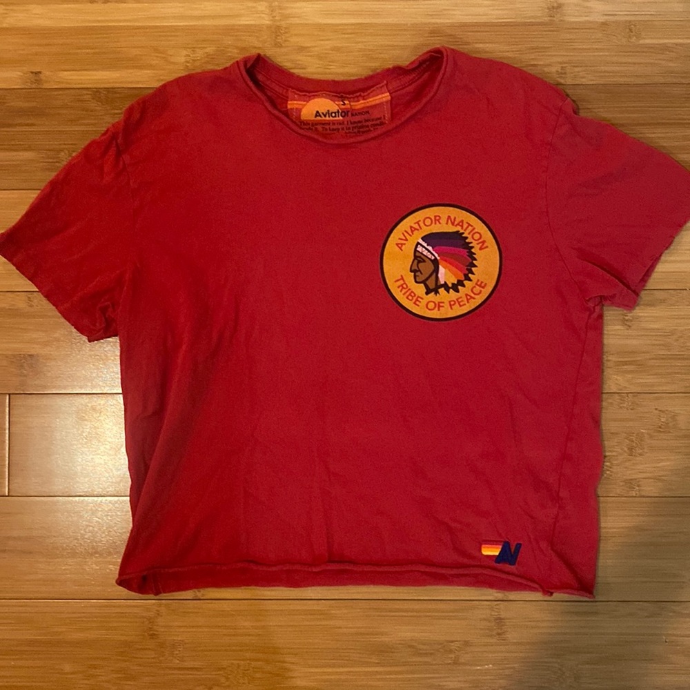 Women’s red Aviator Nation tshirt